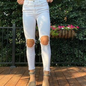White Free people ripped jeans